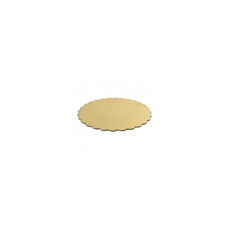 Podkładka okrągła złota pod tort FI 30 cm karbowana GRUBA