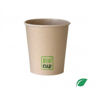 Kubek papierowy beżowy BIO 250 ml  A-50 nadruk  BIO CUP